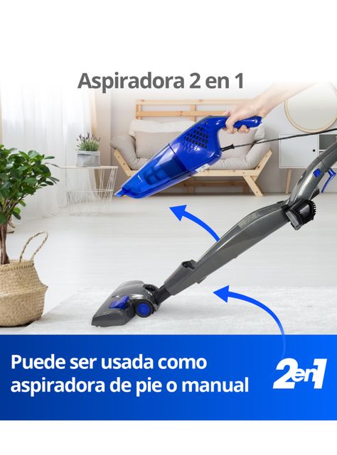 Aspiradora Vertical 2X Plugged 800W Azul-3