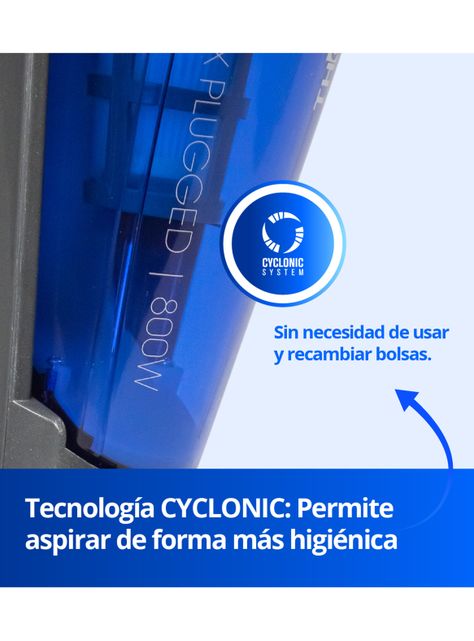 Aspiradora Vertical 2X Plugged 800W Azul-4