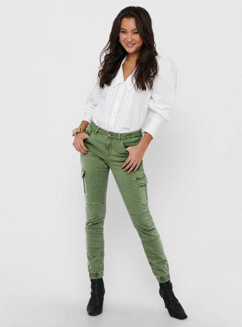 Pantalón Cargo Liso Medio-3