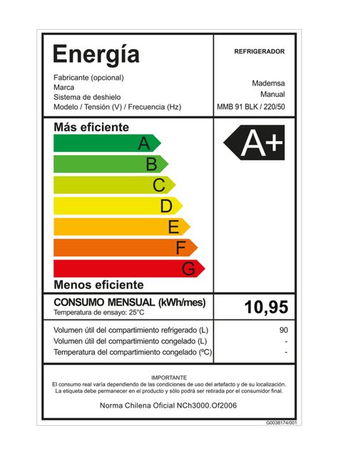 Minibar Frío Directo 90 Litros MMB 91 BLK-7
