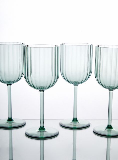 Set 4 Copas Verde Acrílico 390 ml-0