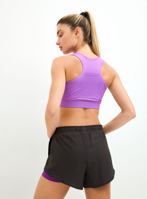 Crop Top Liso Sport Bra Mujer-1