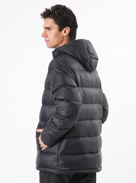 Parka Pluma Con Gorro Pluma Resistente Al Agua-1