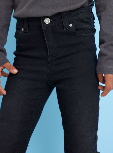 Jeans Básico Lavado y Cintura Ajustable-1