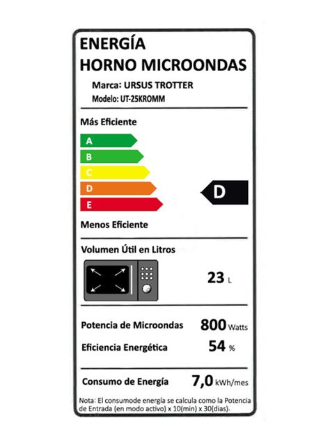 Microondas Digital 25 Litros UT-25KROMM-6