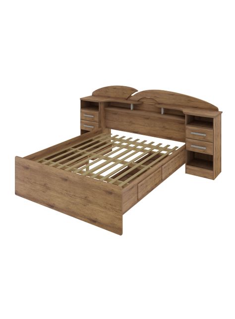 Cama Americana Elite 2 Plazas con Respaldo + Veladores-0