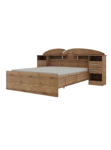 Cama Americana Elite 2 Plazas con Respaldo + Veladores-4