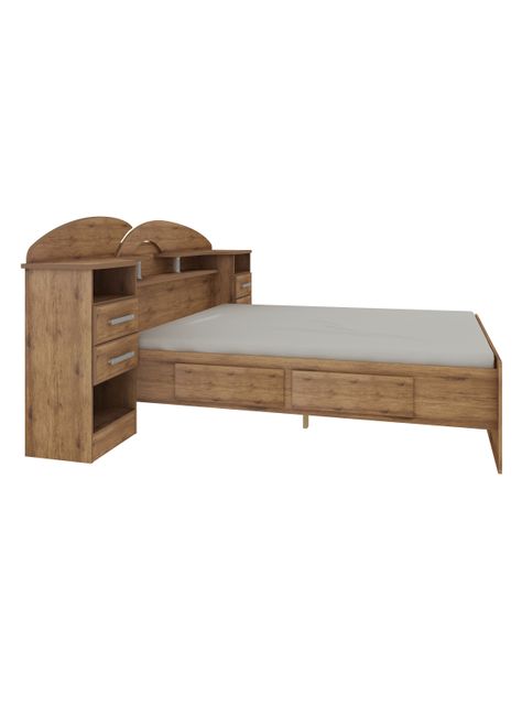 Cama Americana Elite 2 Plazas con Respaldo + Veladores-3