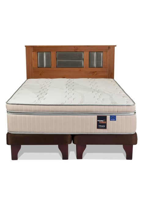 Cama Europea Máximo Cobre 2 Plazas Base Dividida+ Respaldo Lorraine-1