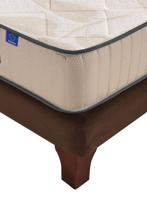 Cama Europea Dual Sensity 1.5 Plazas + Respaldo Royal + Velador Asturias-3