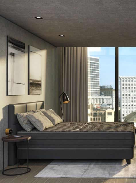 Cama Europea Black 1.5 Plazas + Respaldo Modern + Velador Rover-4