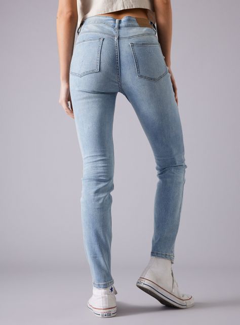 Jeans Skinny Mezclilla Tiro Medio-1