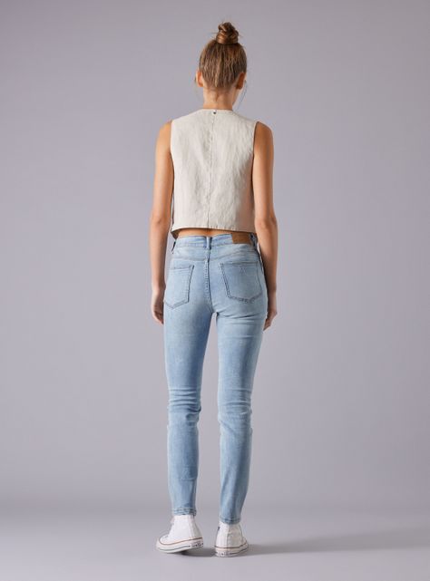 Jeans Skinny Mezclilla Tiro Medio-5