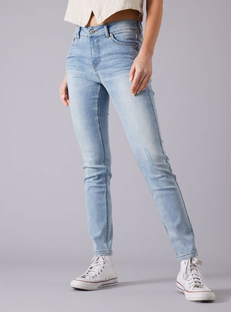 Jeans Skinny Mezclilla Tiro Medio-0