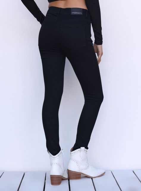 Jeans Skinny Fit Denim Tiro Alto Clásico-1