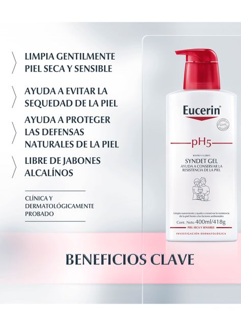 Limpiador Eucerin Ph5 Syndet Gel 400 ml con Bomba-1