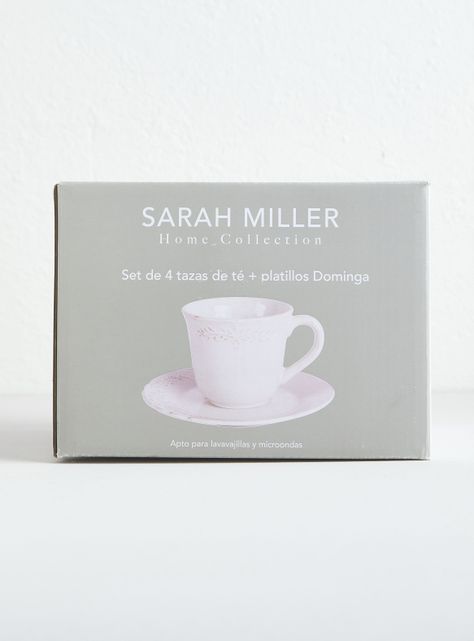 Set 4 Tazas Té + Platillos Dominga-2