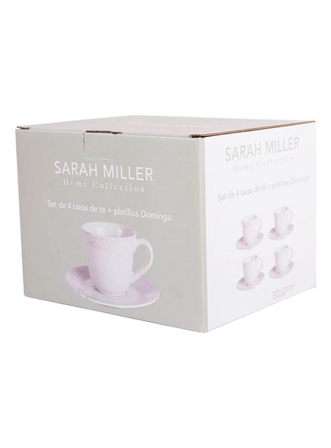 Set 4 Tazas Té + Platillos Dominga-3
