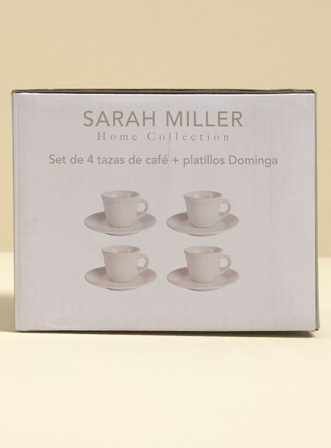 Set 4 Tazas Café + Platillos Dominga-3