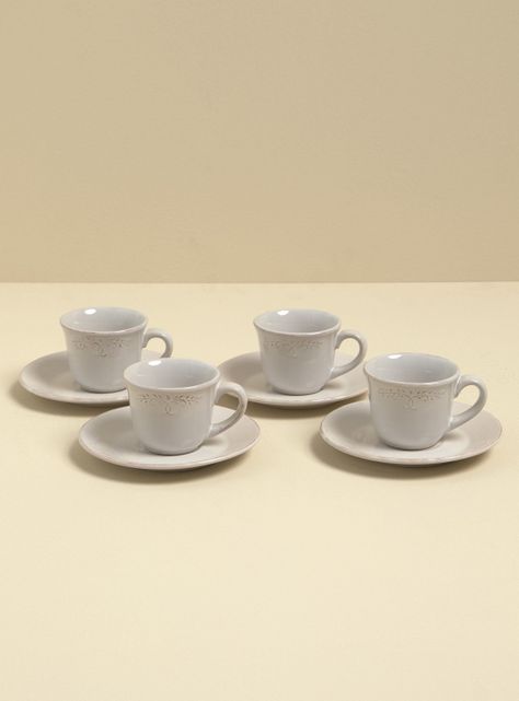 Set 4 Tazas Café + Platillos Dominga-0