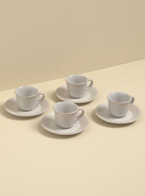 Set 4 Tazas Café + Platillos Dominga-1