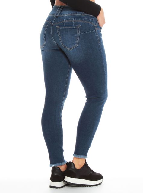 Jeans Crop Pitillo Push Pretina Alta Tres Botones-1