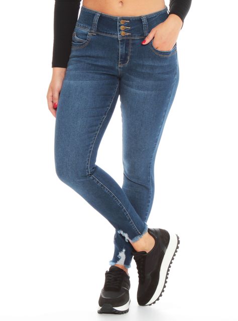 Jeans Crop Pitillo Push Pretina Alta Tres Botones-0