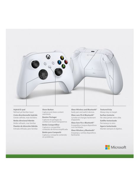 Control Xbox Inalámbrico Robot Blanco-4