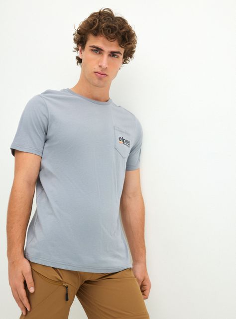 Polera con Bolsillo en Pecho y Print-0