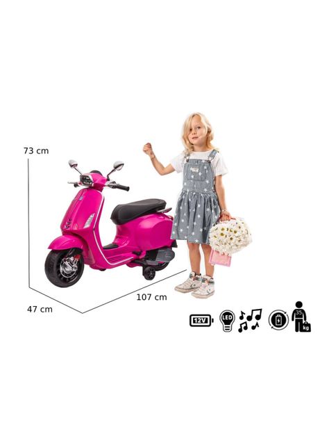 Moto a Batería Vespa Sprint B12 Rosada-4