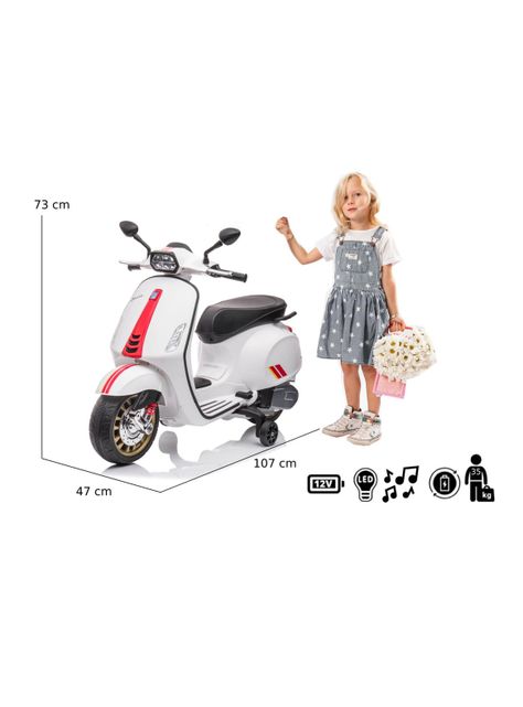 Moto a Batería Vespa Sprint B12 Blanco-4