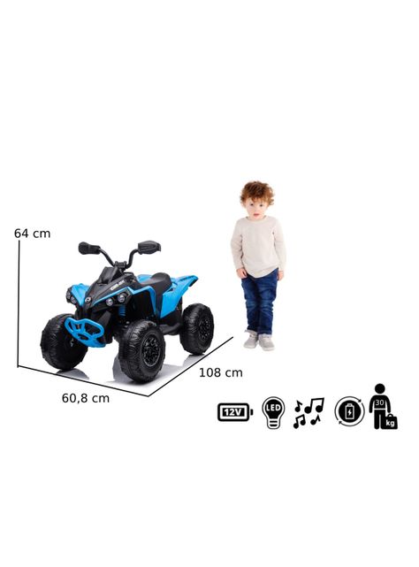 Moto a Batería Atv Can Am Renegade 12V Azul-4