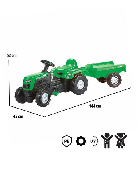 Tractor a Pedales Verde Ranchero-1