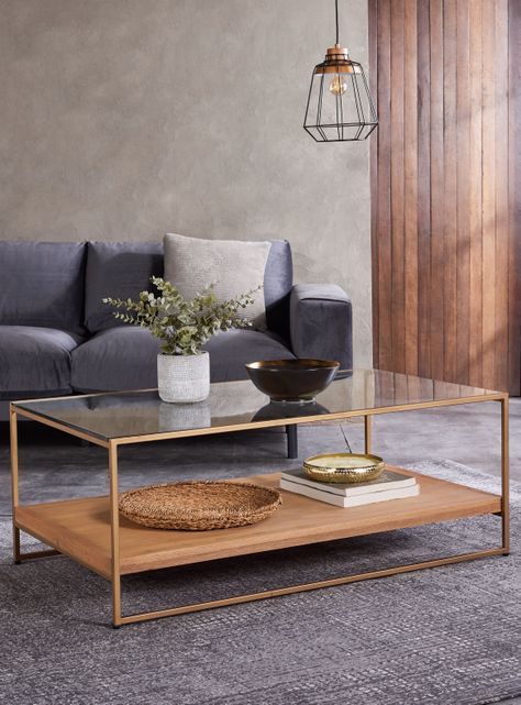 Mesa de Centro Saint Luke Dorado 70x120 cm-0
