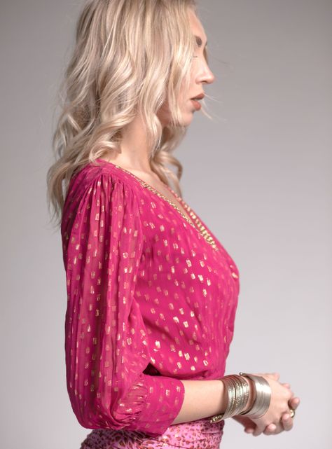 Top Jasmine Lurex Magenta India Chic-2