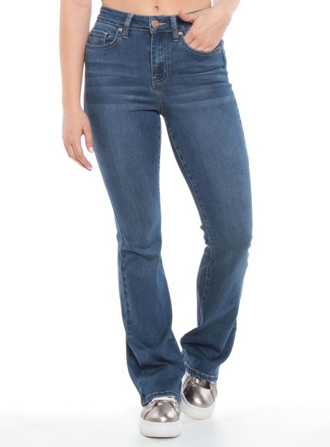 Jeans Tiro Alto Pretina Básica Un Botón-0