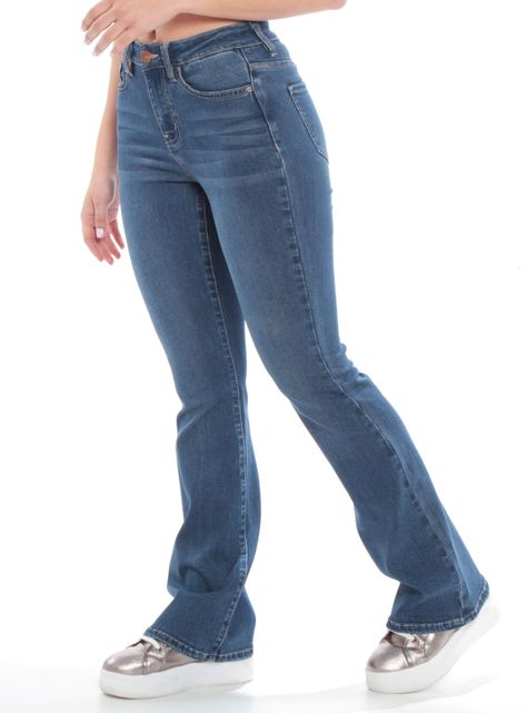 Jeans Tiro Alto Pretina Básica Un Botón-1