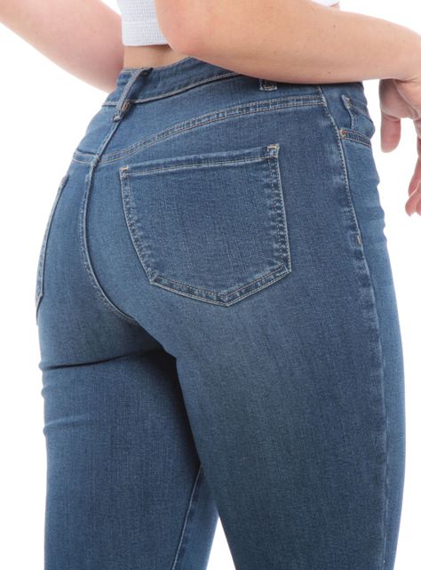 Jeans Tiro Alto Pretina Básica Un Botón-2