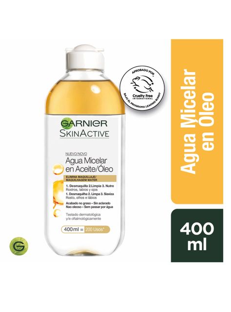 Agua Micelar en ÓleoGarnier Skin Active 400 ml-0