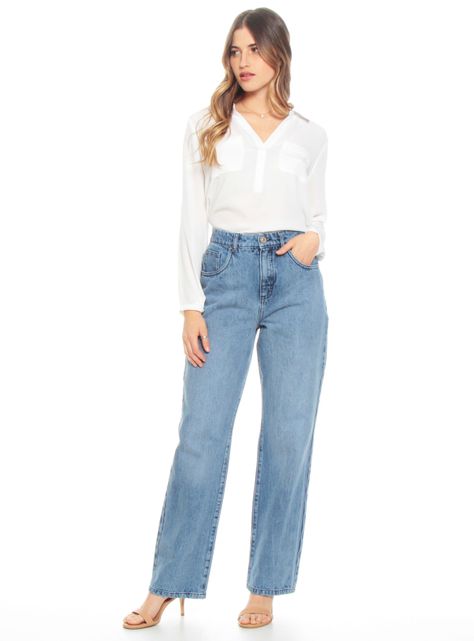 Jeans Flare Push Up Pretina Basica Un Botón-3