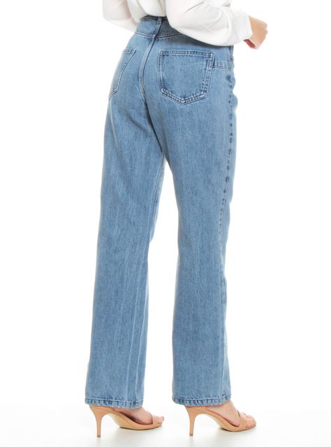 Jeans Flare Push Up Pretina Basica Un Botón-1