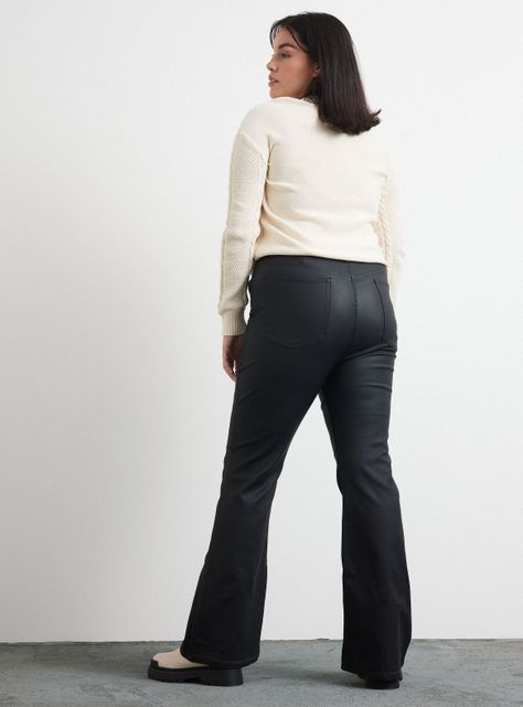 Jeans Coated Bota Ancha-5