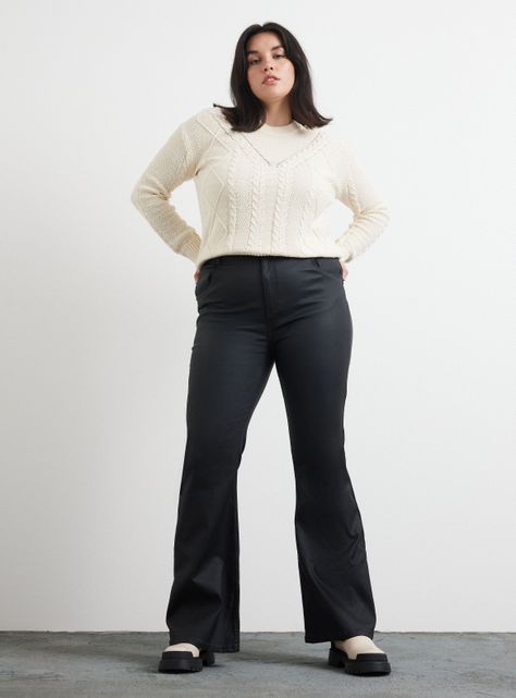 Jeans Coated Bota Ancha-4