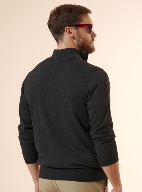 Sweater Liso Clásico Half Zipper-1