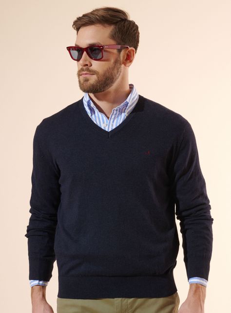 Sweater Clásico V-Neck Algodón Pima-0