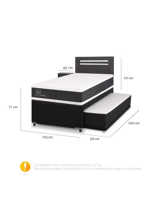 Diván Ortopedic Black 1.5 Plazas + Set de Muebles Múnich-1