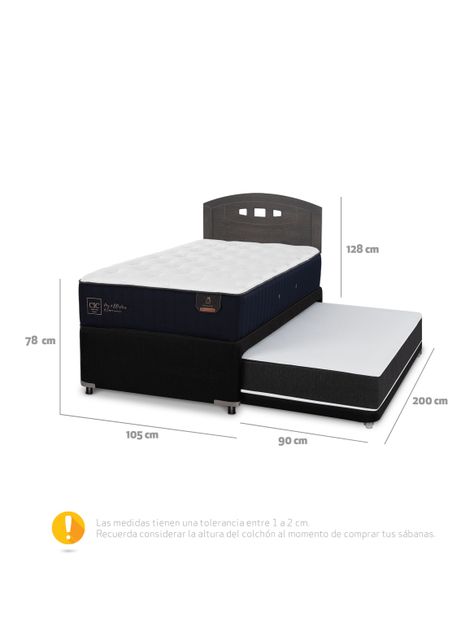 Diván Premium Black 1.5 Plazas + Respaldo Gales-1