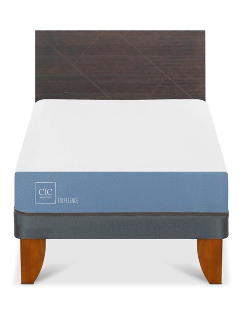 Cama Europea Excellence 1.5 Plazas x190 cm + Respaldo Villarrica-2