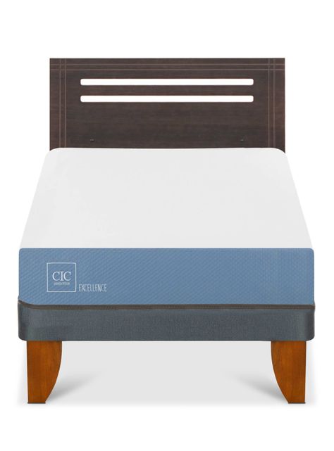 Cama Europea Excellence 1.5 Plazas x190 cm + Respaldo Múnich-2