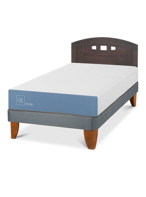 Cama Europea Excellence 1.5 Plazas x190 cm + Respaldo Gales-0